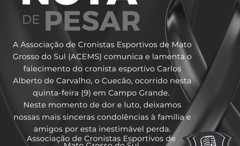 Morre respeitado cronista esportivo de Mato Grosso do Sul